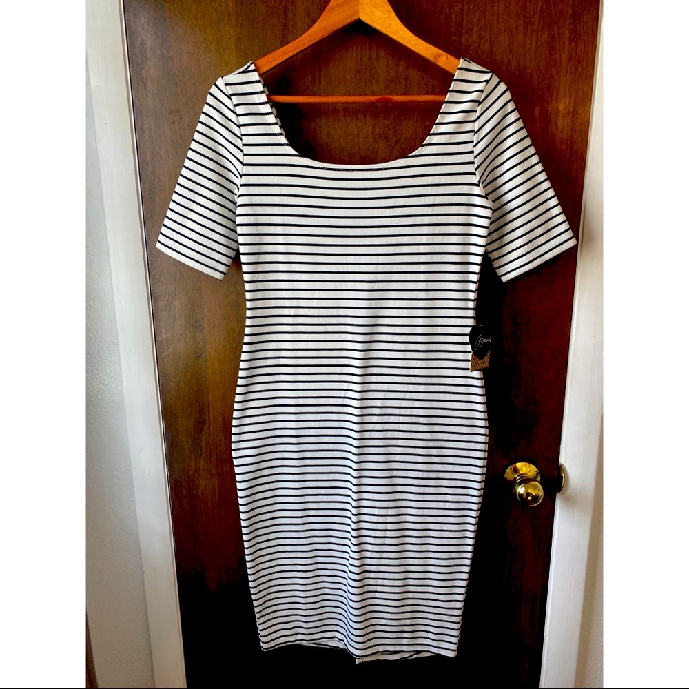 Striped bodycon dress
